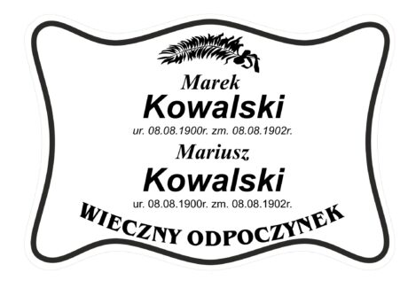 Tabliczka Nagrobna- Krzyż- Grawerowana 26x19cm Biała- T10