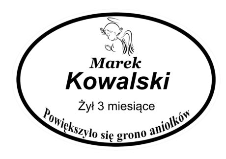 Tabliczka Nagrobna- Krzyż- Grawerowana 29x19cm Biała- T4