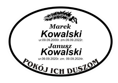 Tabliczka Nagrobna- Krzyż- Grawerowana 29x19cm Biała- T8